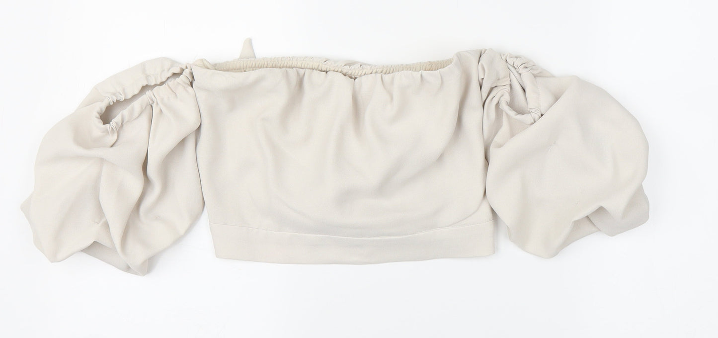 River Island Womens Beige   Cropped Blouse Size 8
