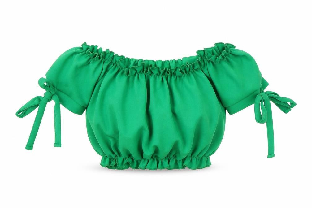 New Look Womens Green   Cropped Blouse Size 8