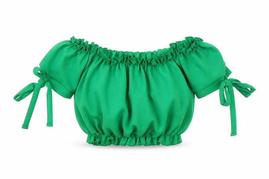 New Look Womens Green   Cropped Blouse Size 8