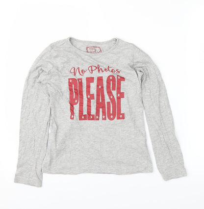 Preloved Pep&Co Girls Grey   Basic T-Shirt Size 9-10 Years - Front