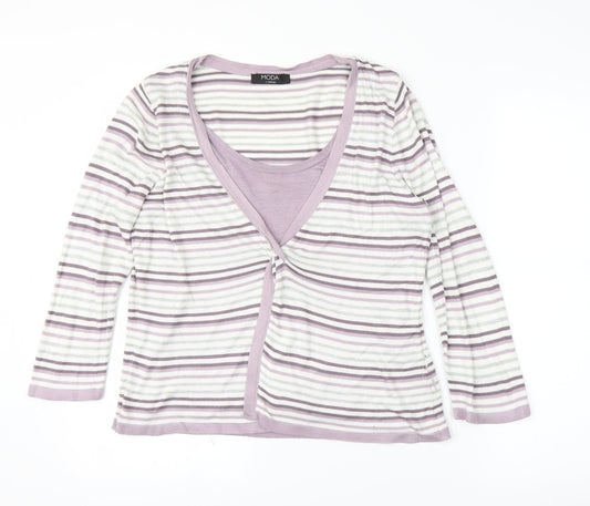 George Womens Purple Striped  Pullover Jumper Size 12