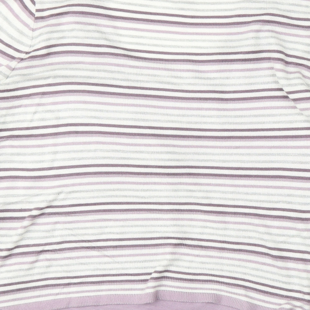 George Womens Purple Striped  Pullover Jumper Size 12