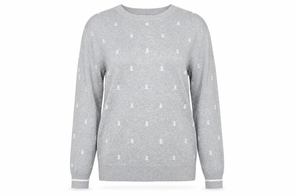 Pull&Bear Womens Grey Geometric  Pullover Jumper Size M