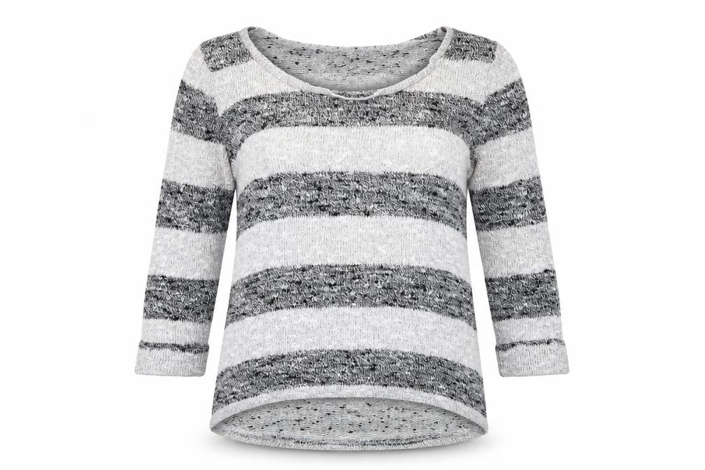 New Look Womens Grey Striped  Pullover Jumper Size 8