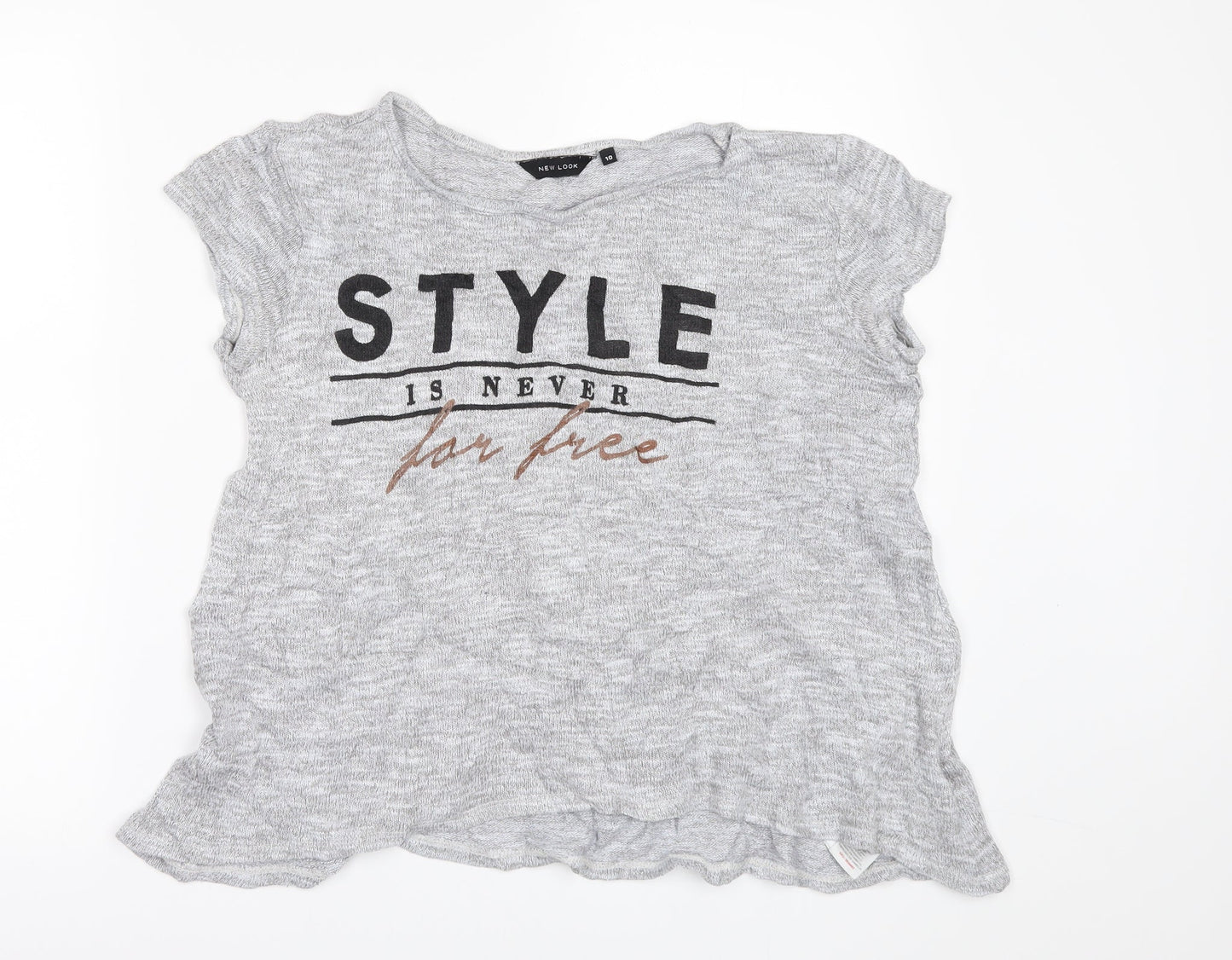 New Look Womens Grey   Basic T-Shirt Size 10