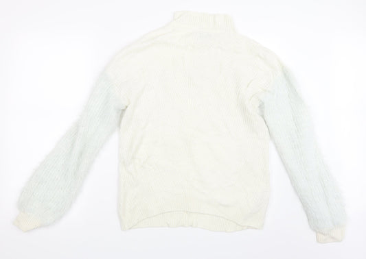 Primark Womens White  Knit Pullover Jumper Size 10