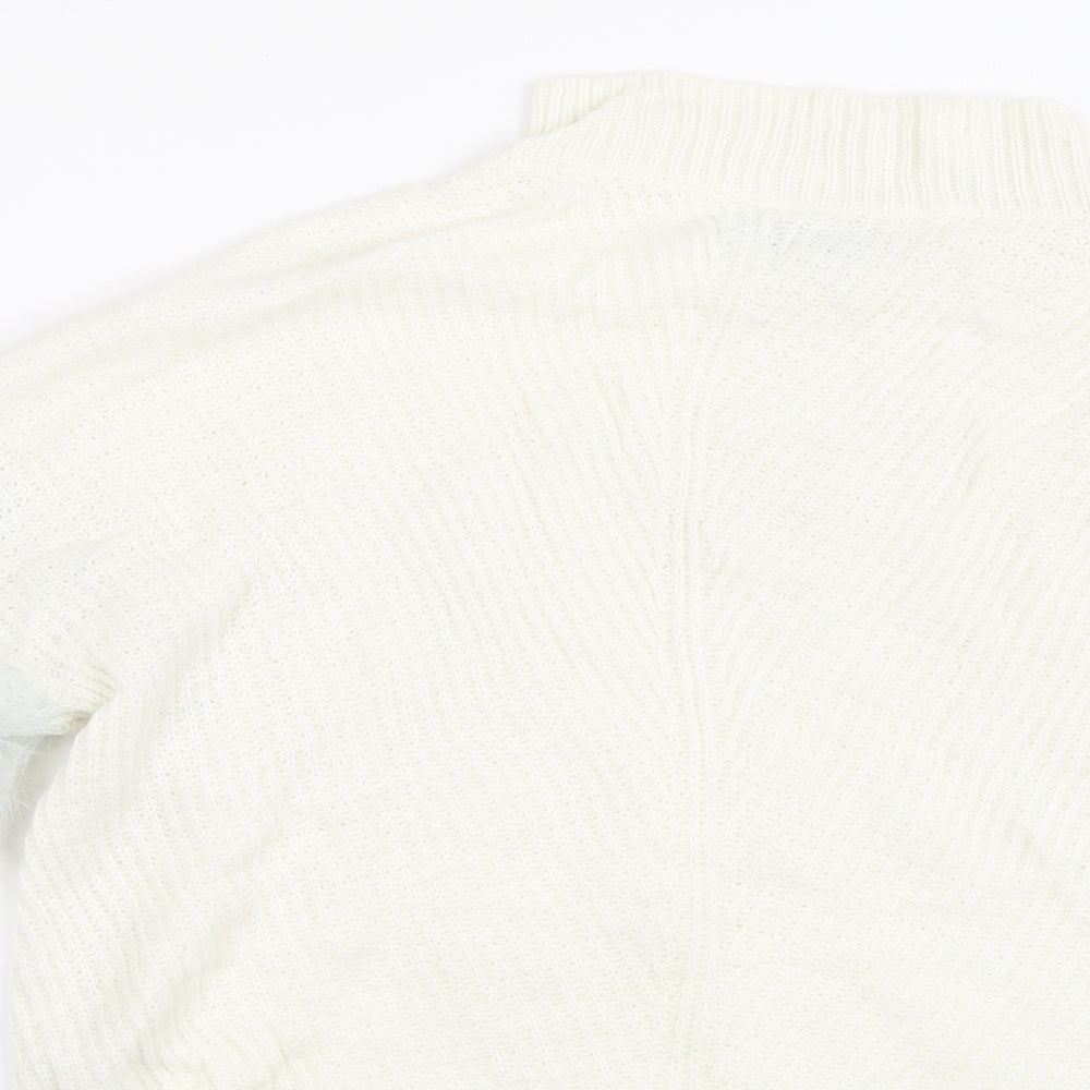 Primark Womens White  Knit Pullover Jumper Size 10