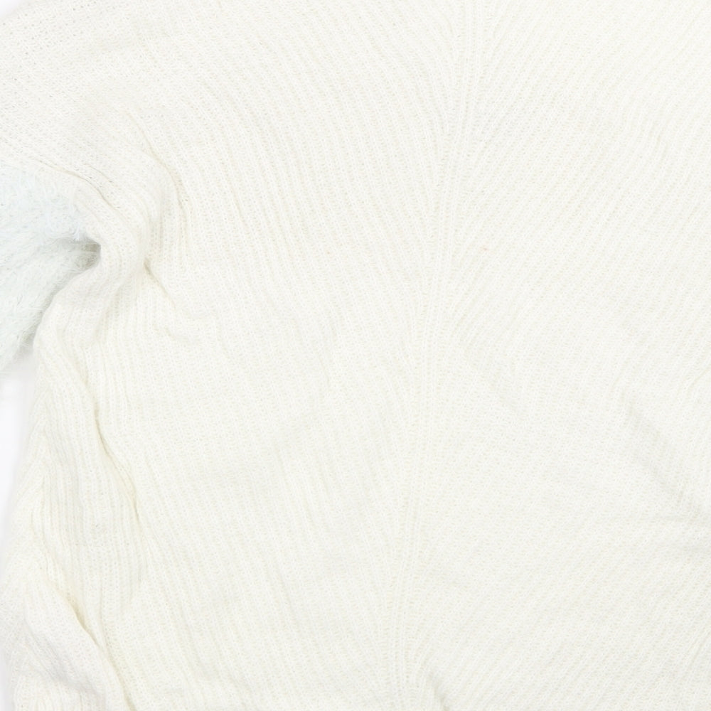 Primark Womens White  Knit Pullover Jumper Size 10