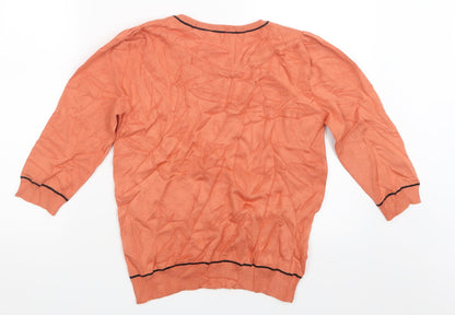 Preloved BHS Womens Orange  Knit Pullover Jumper Size 12 - Back
