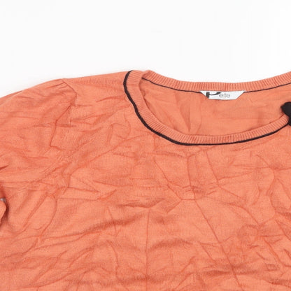 Preloved BHS Womens Orange  Knit Pullover Jumper Size 12 - Detail