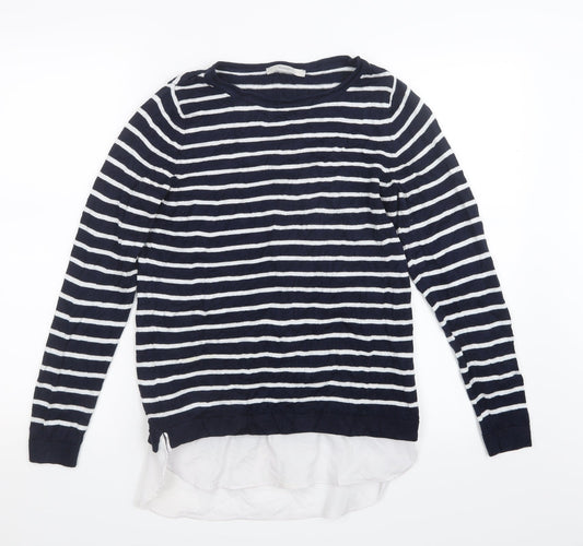 George Womens Blue Striped Knit Pullover Jumper Size 10