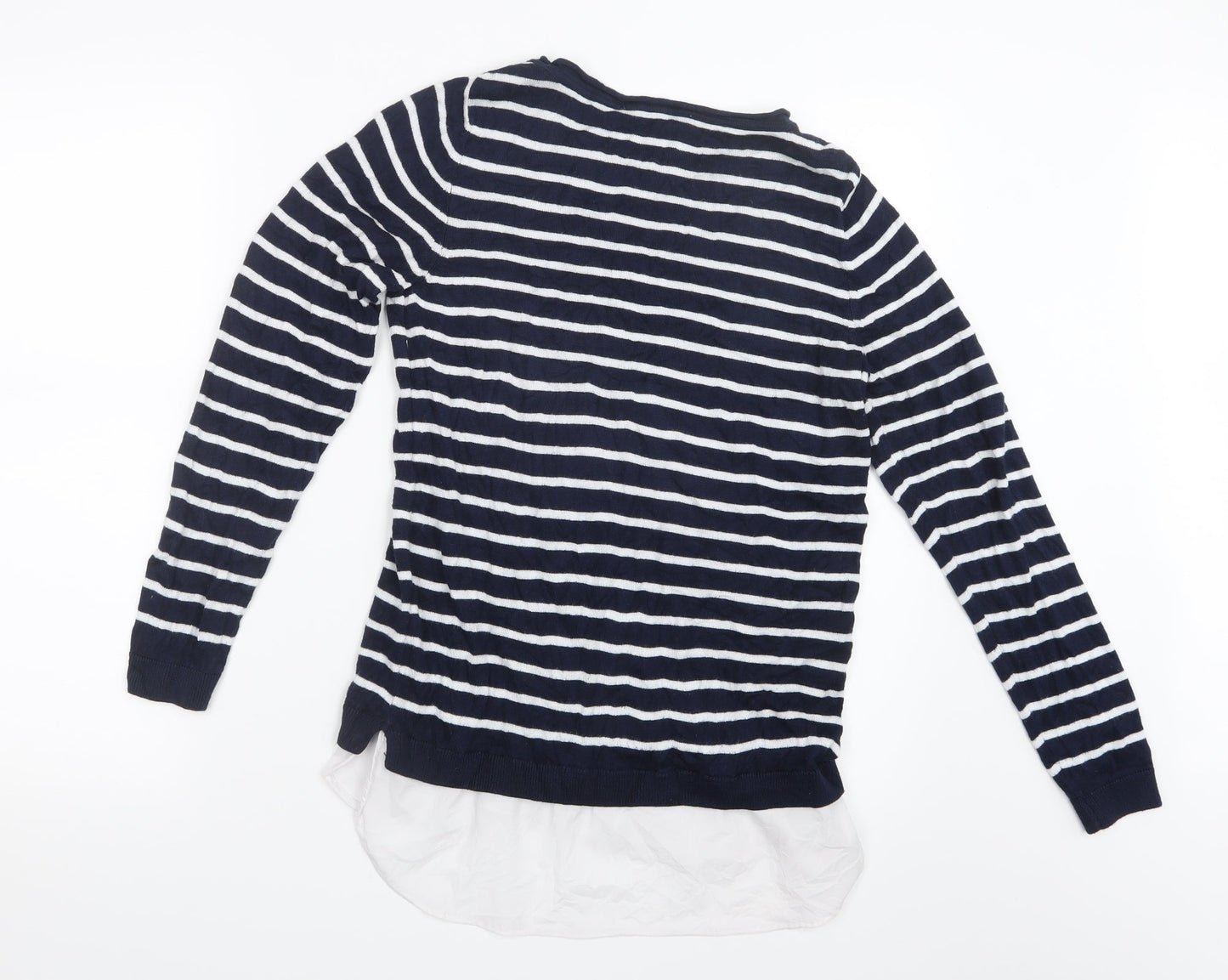 George Womens Blue Striped Knit Pullover Jumper Size 10