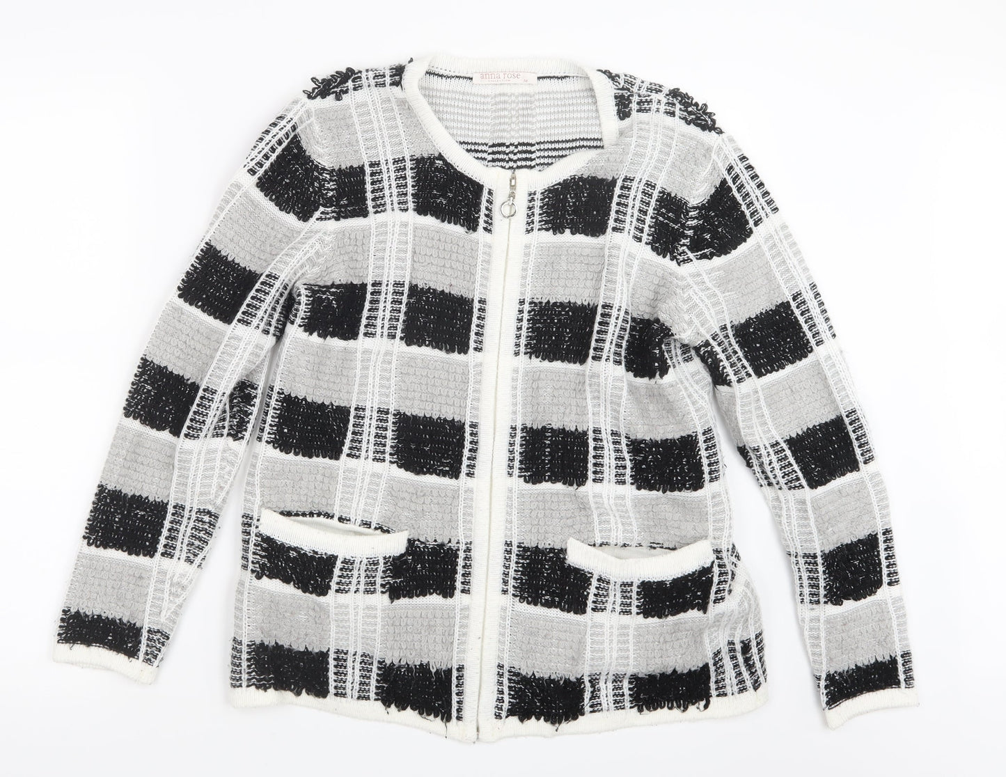 Anna Rose Womens Black  Knit Jacket Coatigan Size M