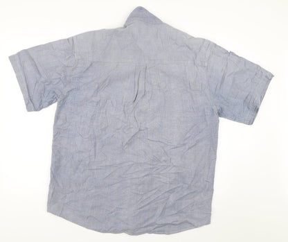 Haggar Mens Blue    Button-Up Size L