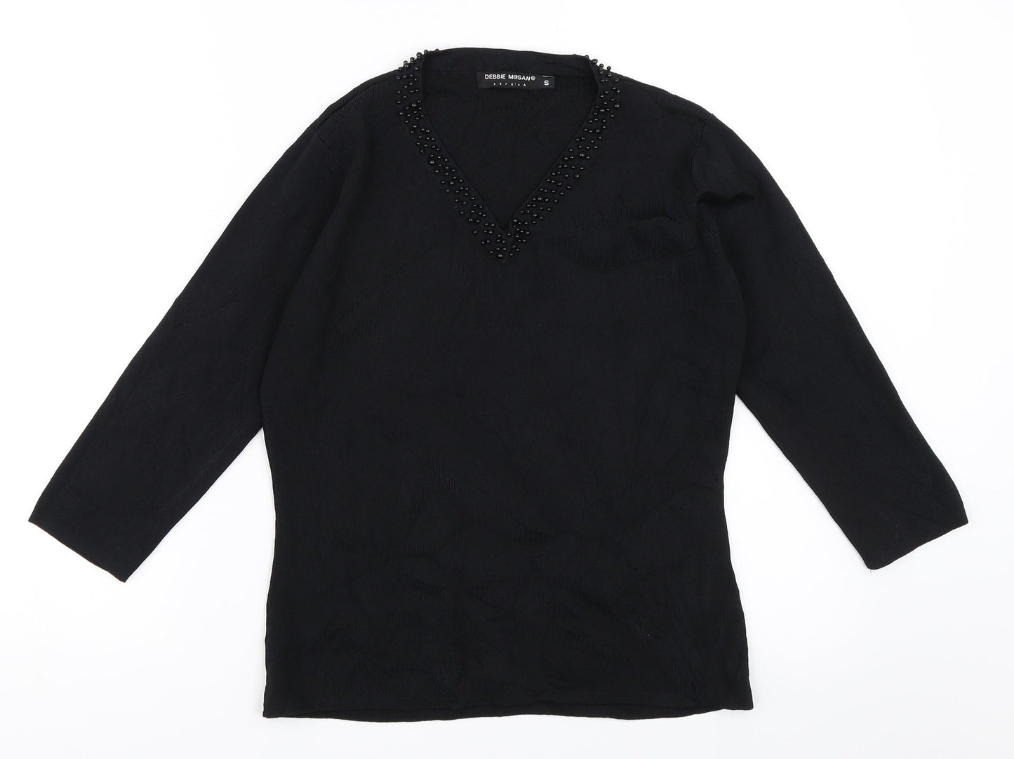 Debbie Morgan Womens Black   Pullover Jumper Size S