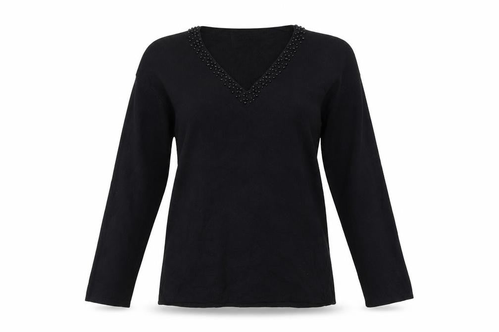 Debbie Morgan Womens Black   Pullover Jumper Size S