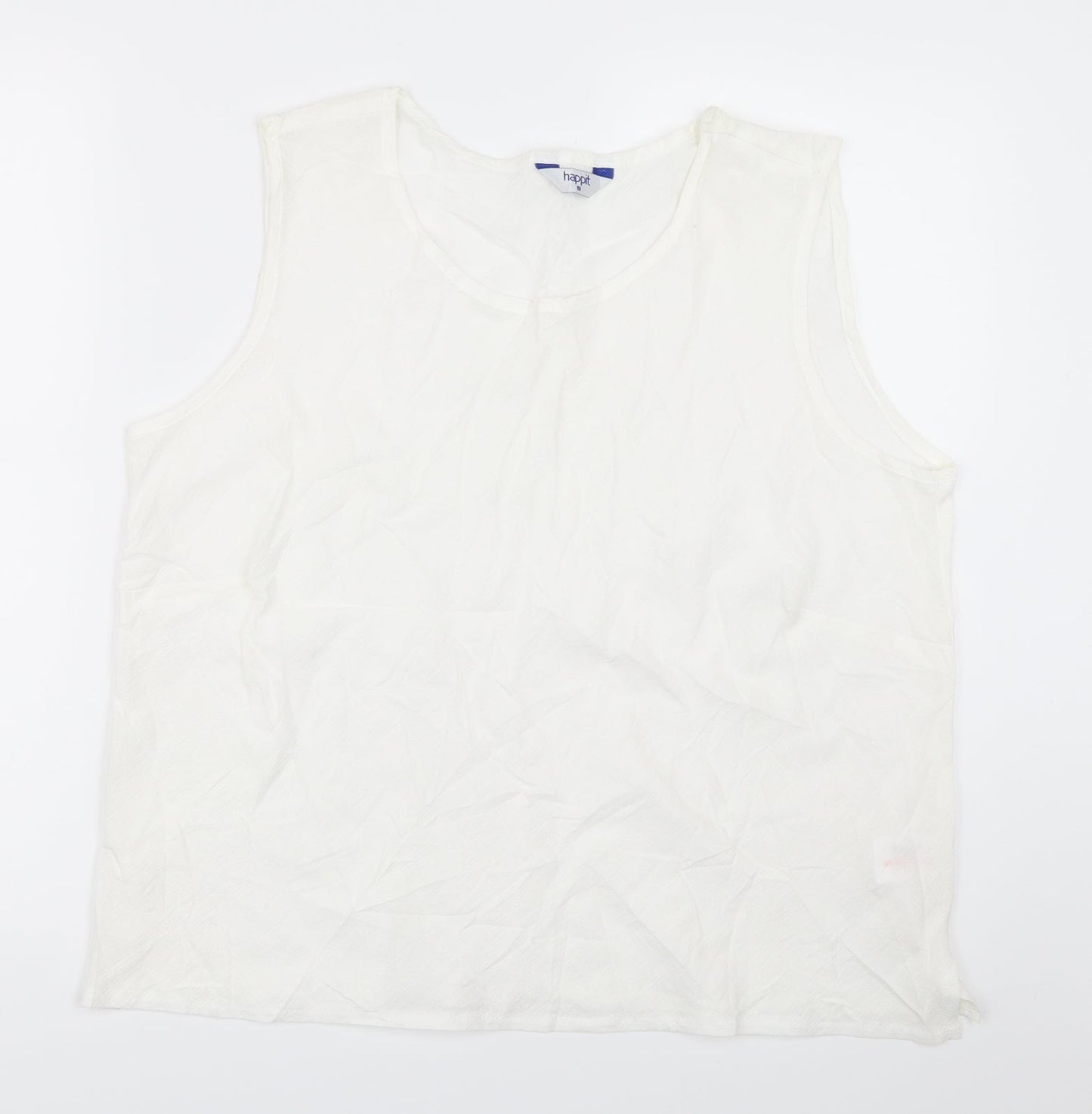 Happit Womens White   Basic Tank Size 18