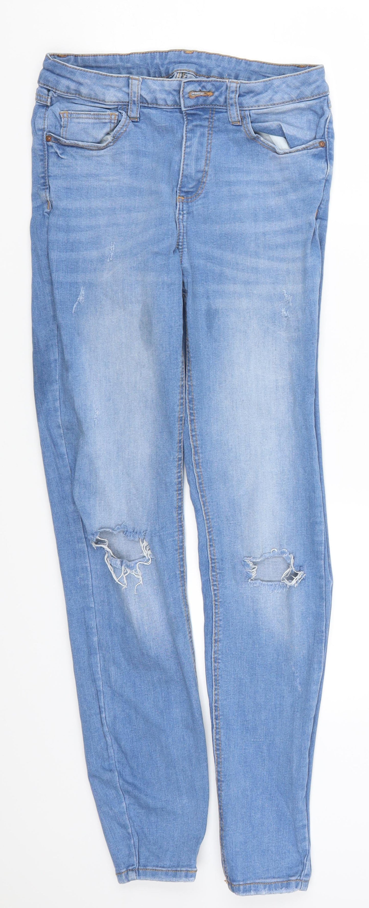 Preworn Womens Blue  Denim Skinny Jeans Size 28 in L28 in