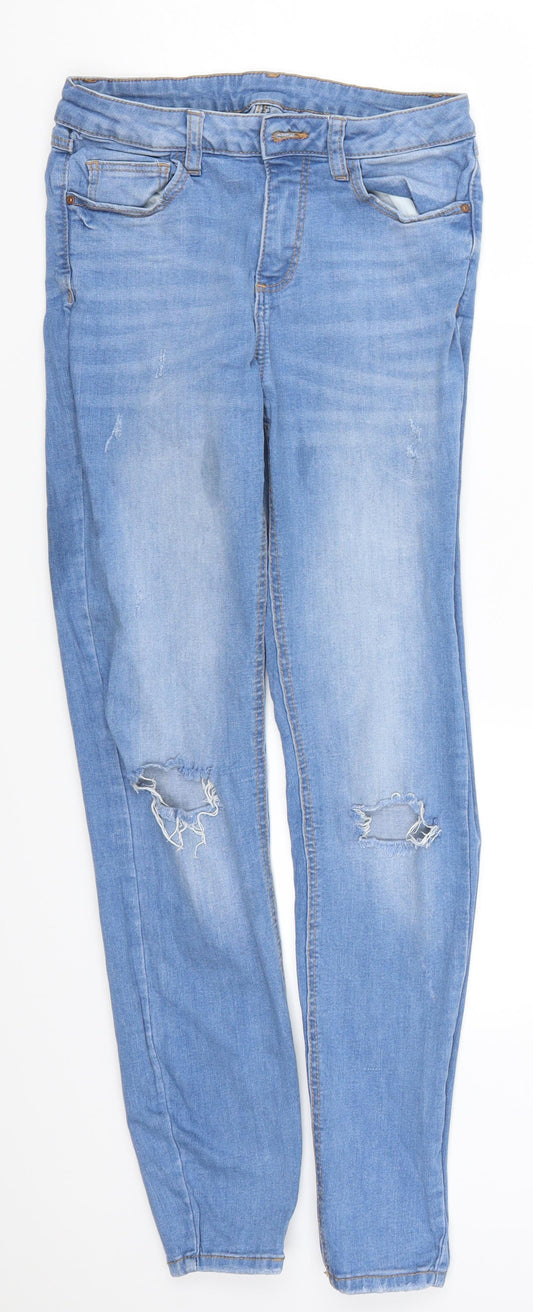 Preworn Womens Blue  Denim Skinny Jeans Size 28 in L28 in