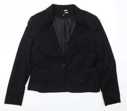 Preloved H&M Womens Black   Jacket Suit Jacket Size 14 - Front