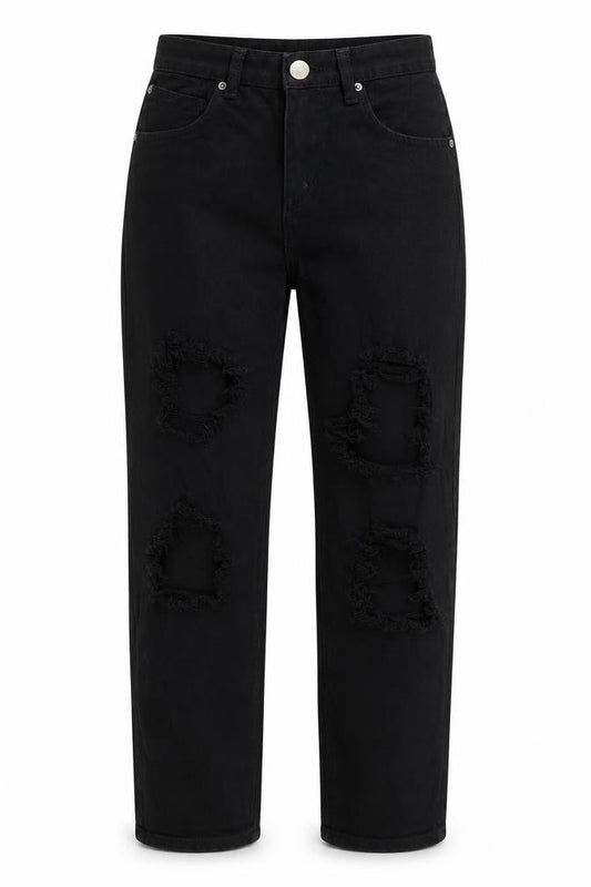 Boohoo Womens Black  Denim Mom Jeans Size 6 L27 in