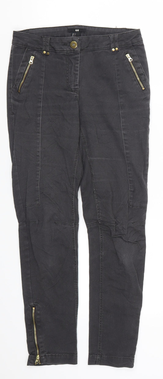 Preloved H&M Womens Grey  Denim Skinny Jeans Size 6 L25.5 in - Front