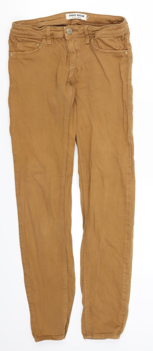 TALLY WEiJL Womens Brown  Denim Skinny Jeans Size 8 L28 in