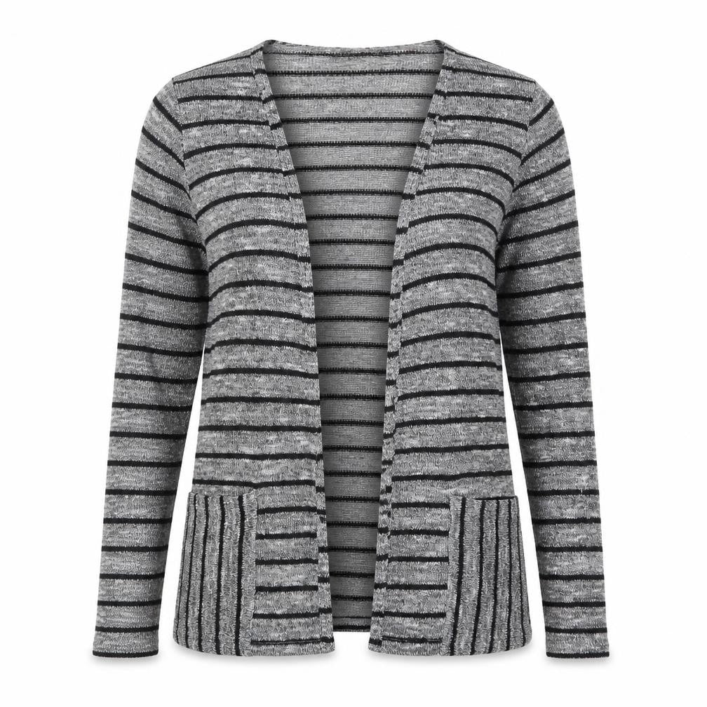 Peacocks Womens Silver Striped  Cardigan Jumper Size M