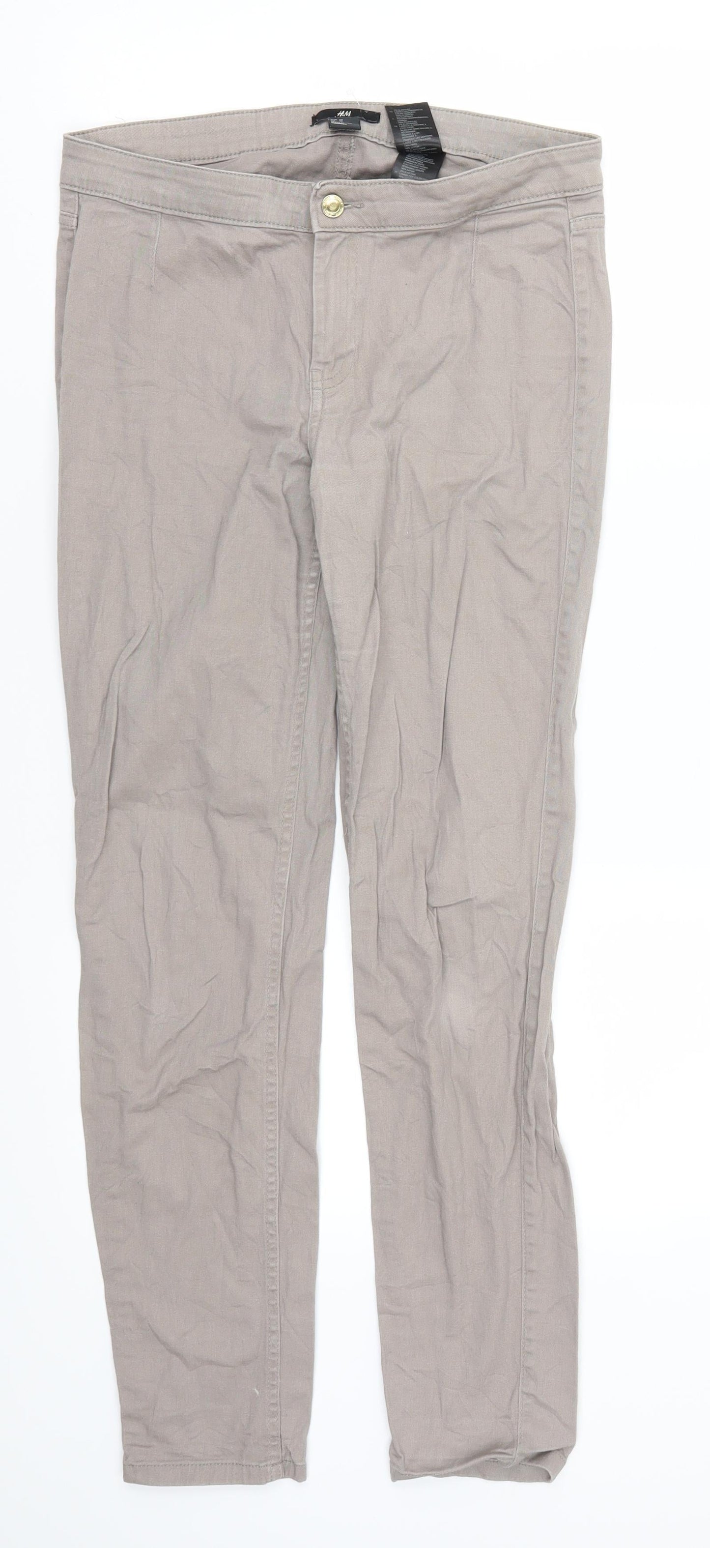 H&M Womens Grey  Denim Skinny Jeans Size 12 L27 in
