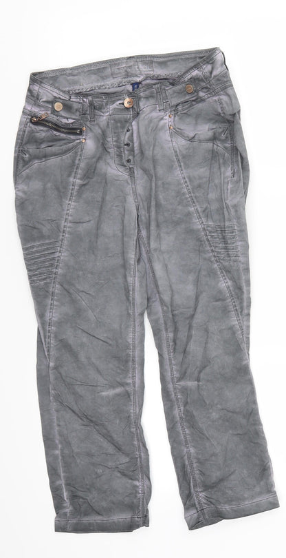 Cecil Womens Grey   Cropped Trousers Size 26 in L21 in