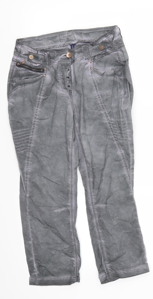 Cecil Womens Grey   Cropped Trousers Size 26 in L21 in