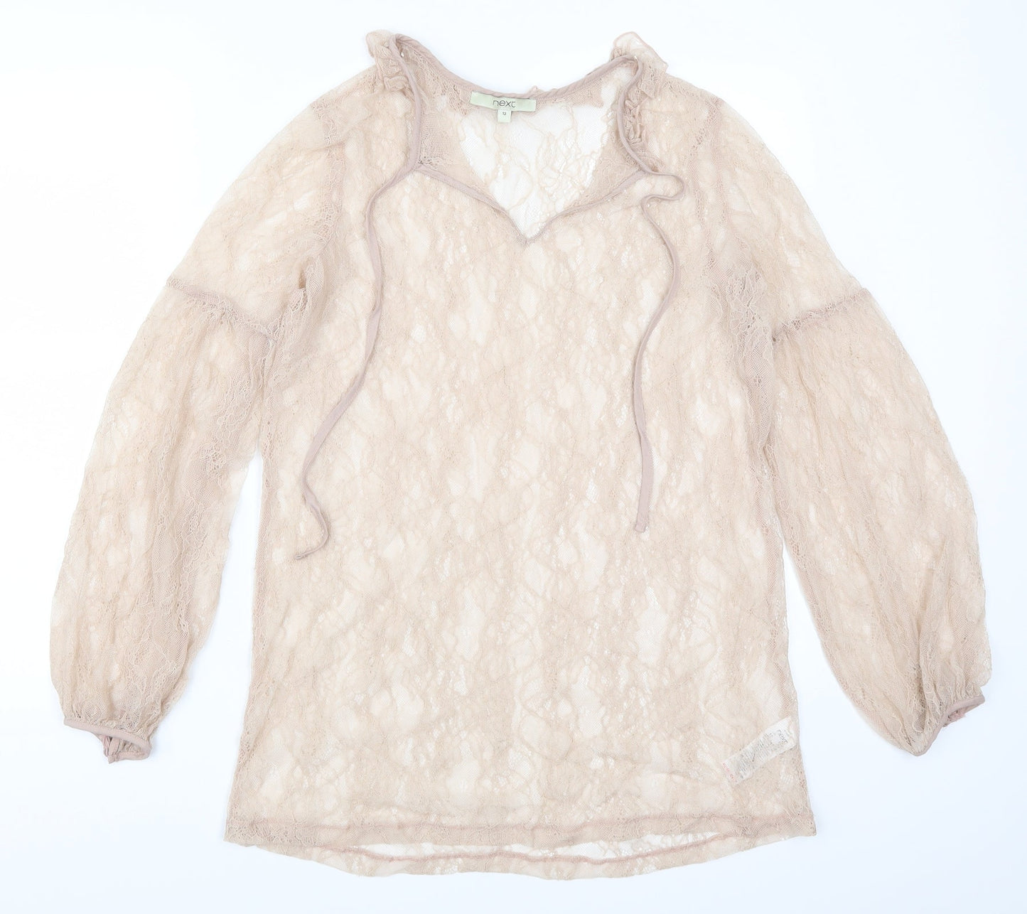 NEXT Womens Beige  Lace Basic Blouse Size 12
