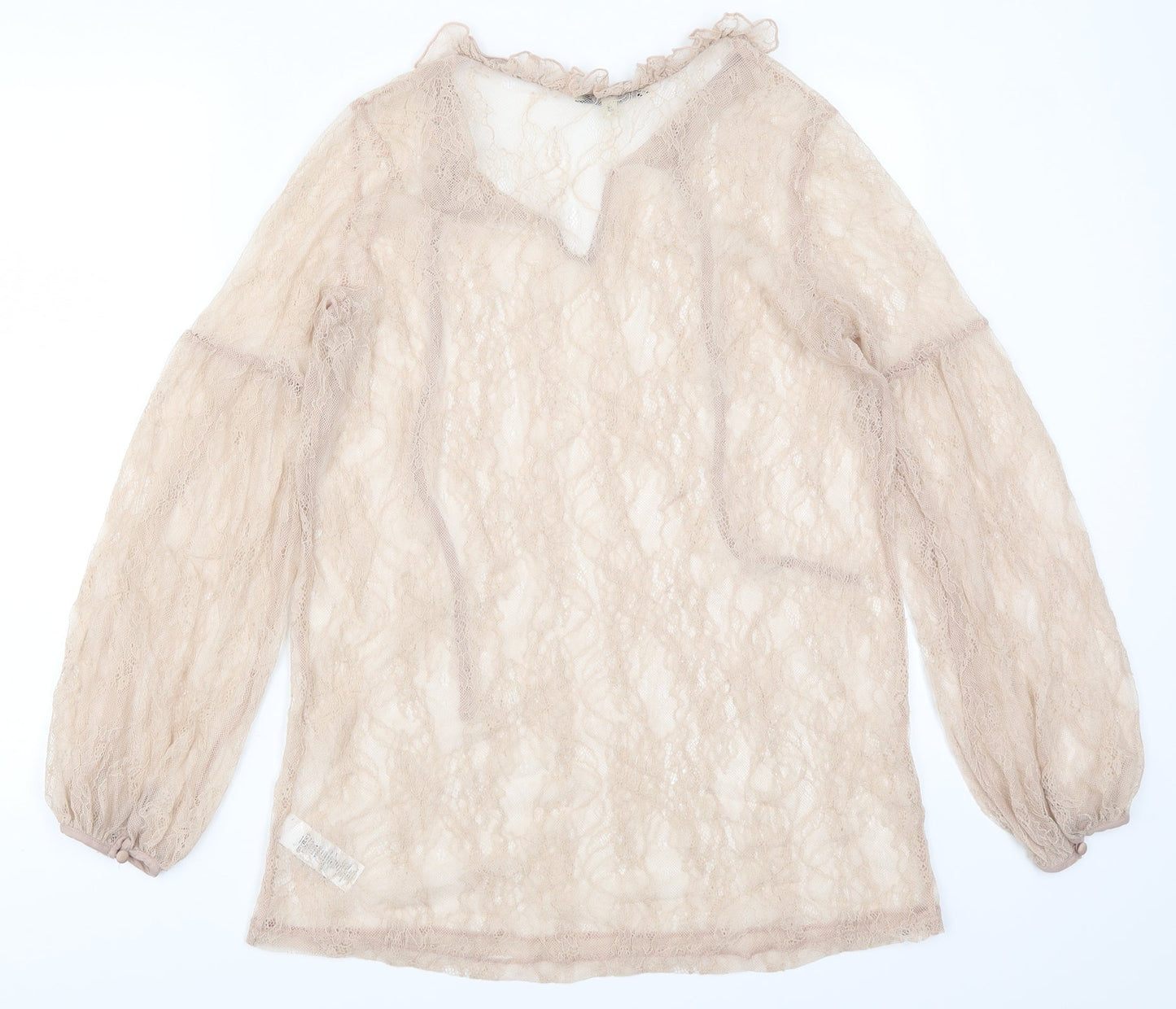 NEXT Womens Beige  Lace Basic Blouse Size 12