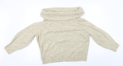 Preloved H&M  Womens Beige   Pullover Jumper Size M - Back
