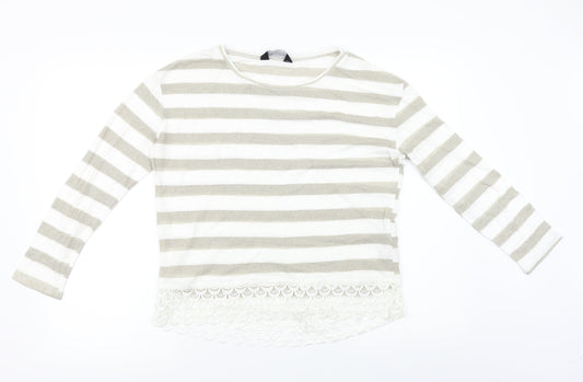 Dorothy Perkins  Womens Beige Striped  Pullover Jumper Size 14