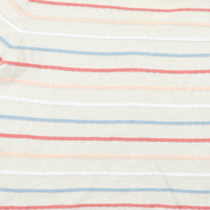 Preloved ISLE Essentials  Womens Beige Striped  Pullover Jumper Size M - Label