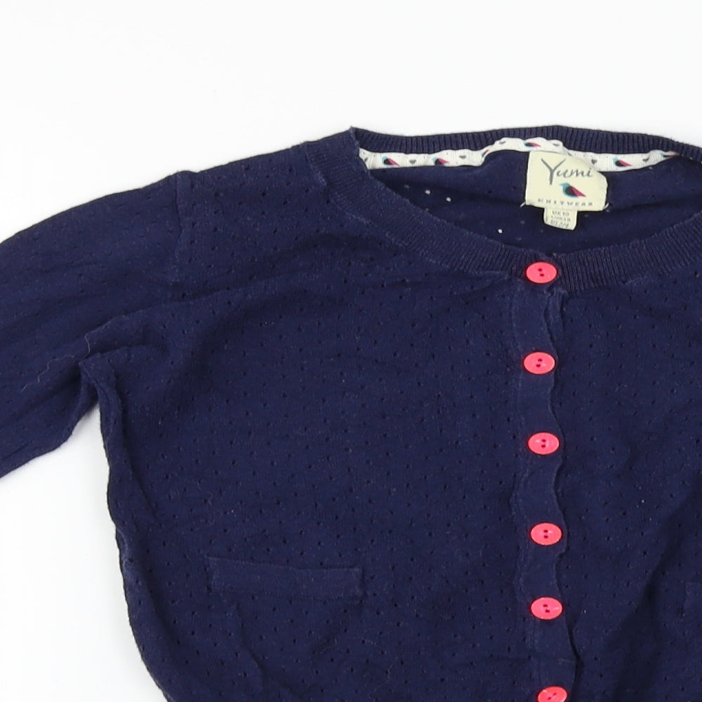 Yumi  Womens Blue   Cardigan Jumper Size 10
