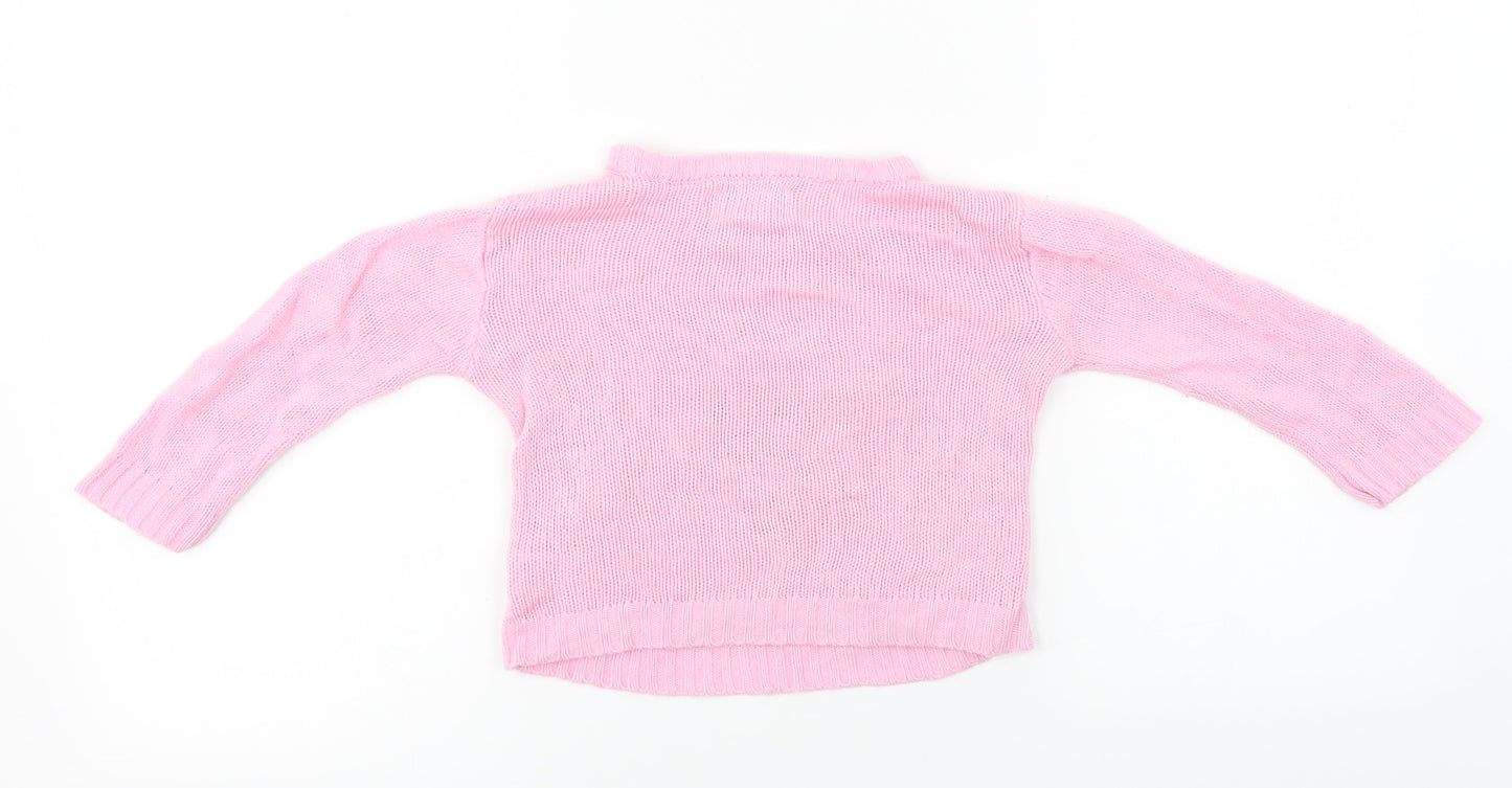 festive fun  Girls Pink   Pullover Jumper Size 12-18 Months