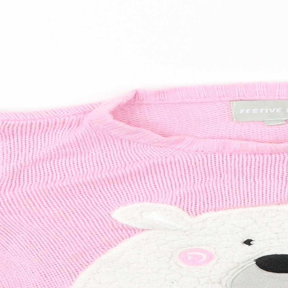 festive fun  Girls Pink   Pullover Jumper Size 12-18 Months