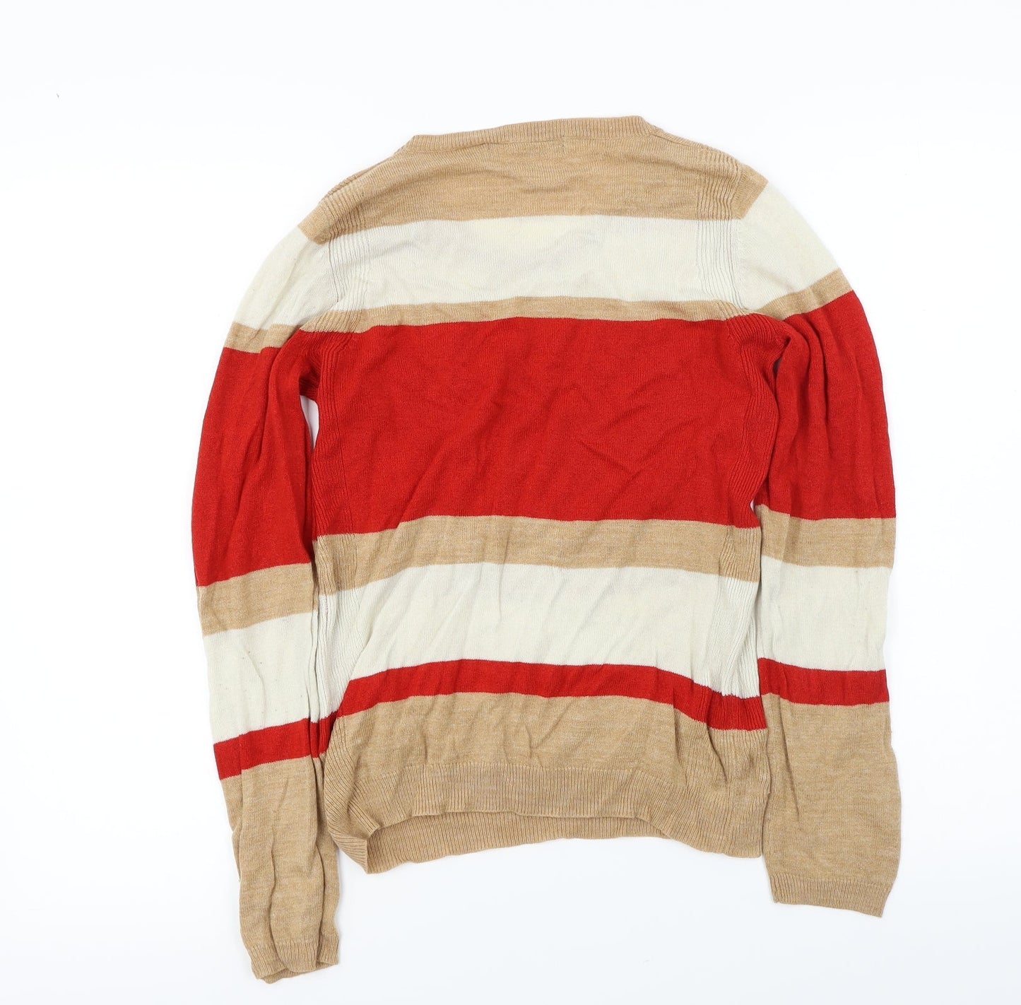 Marks and Spencer  Womens Brown Striped  Pullover Jumper Size 8