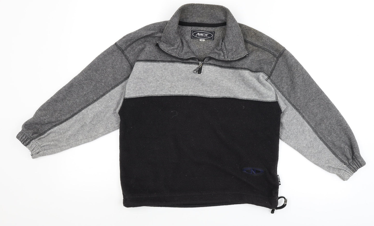 Nick Boys Grey Striped  Pullover Jumper Size 10 Years