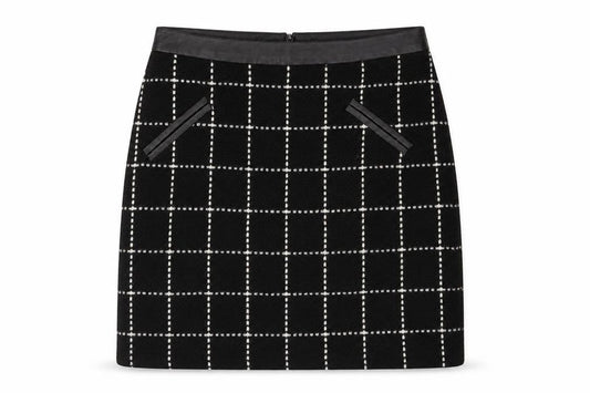 George Womens Black Check  Flare Skirt Size 8