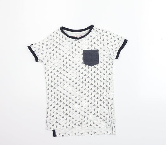 NEXT Boys White Geometric  Basic T-Shirt Size 5 Years