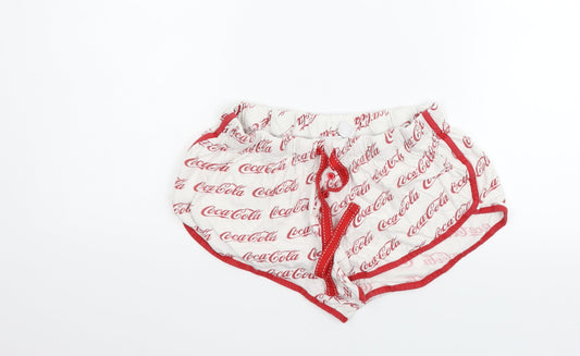 LOVE TO LOUNGE Womens White Solid   Lounge Pants Size M  - coca cola