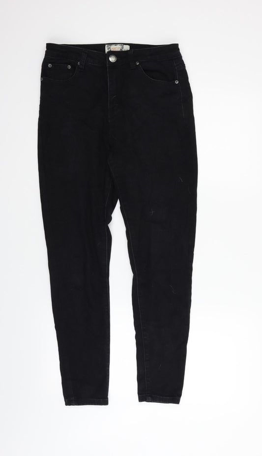 Boohoo Womens Black   Straight Jeans Size 10 L26 in