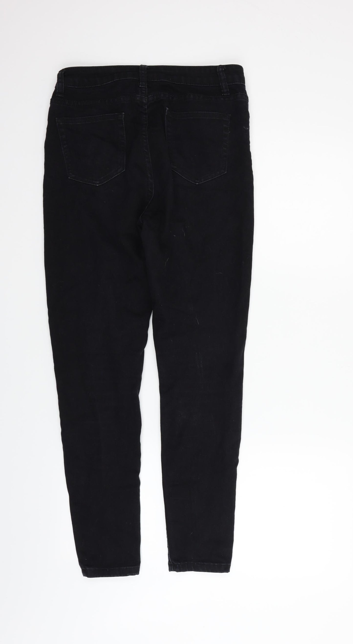 Boohoo Womens Black   Straight Jeans Size 10 L26 in