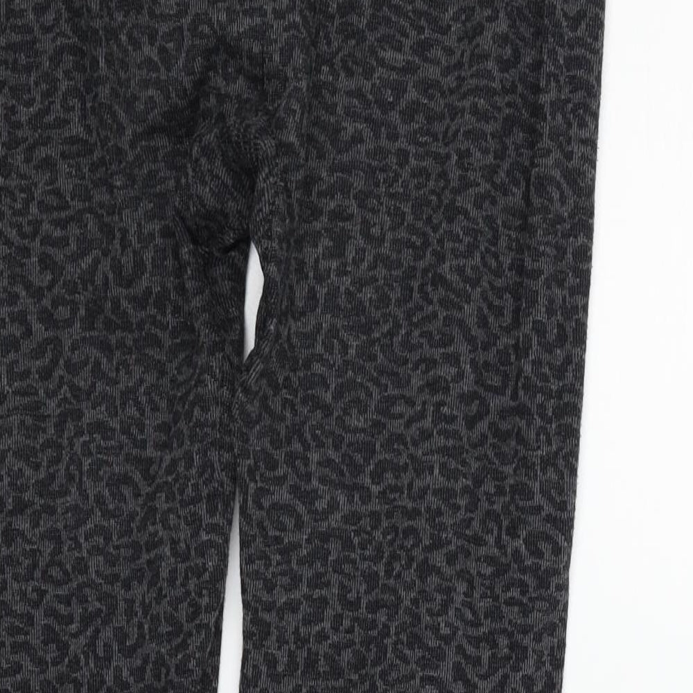 Diva Feva Womens Black Geometric  Jegging Leggings Size L L24 in