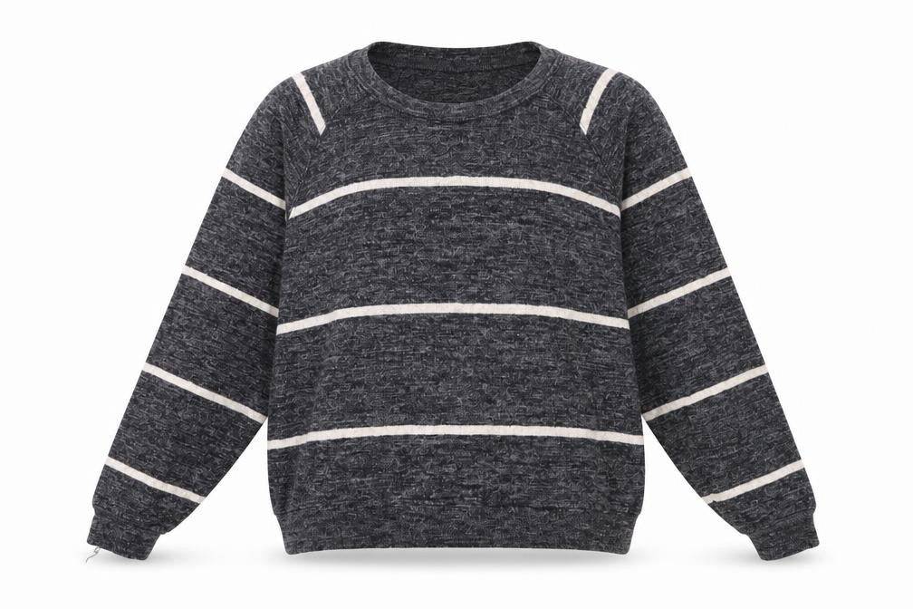 H&M Womens Grey Striped Knit Pullover Jumper Size XS