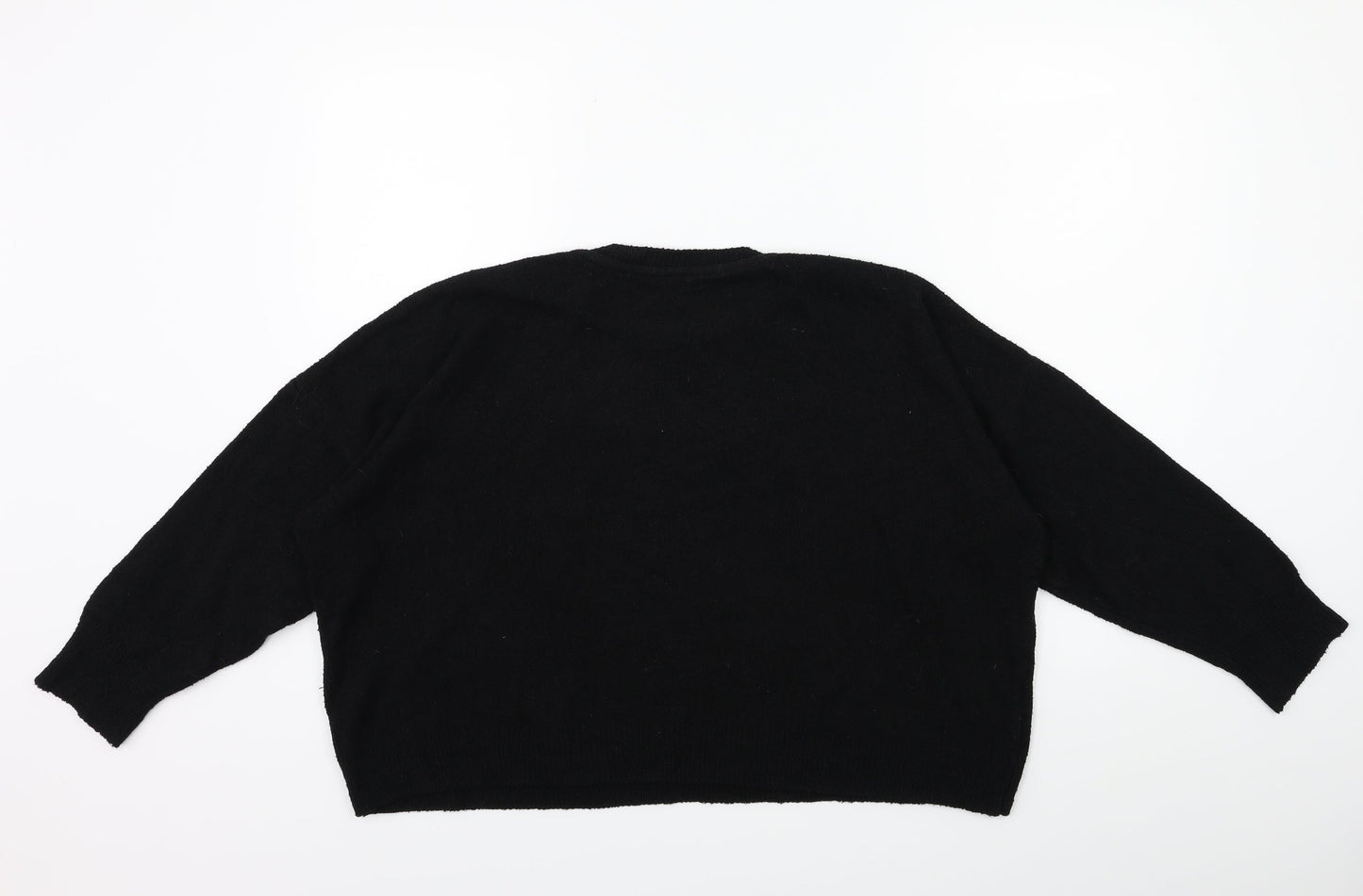 Preworn Womens Black  Knit Pullover Jumper Size 16