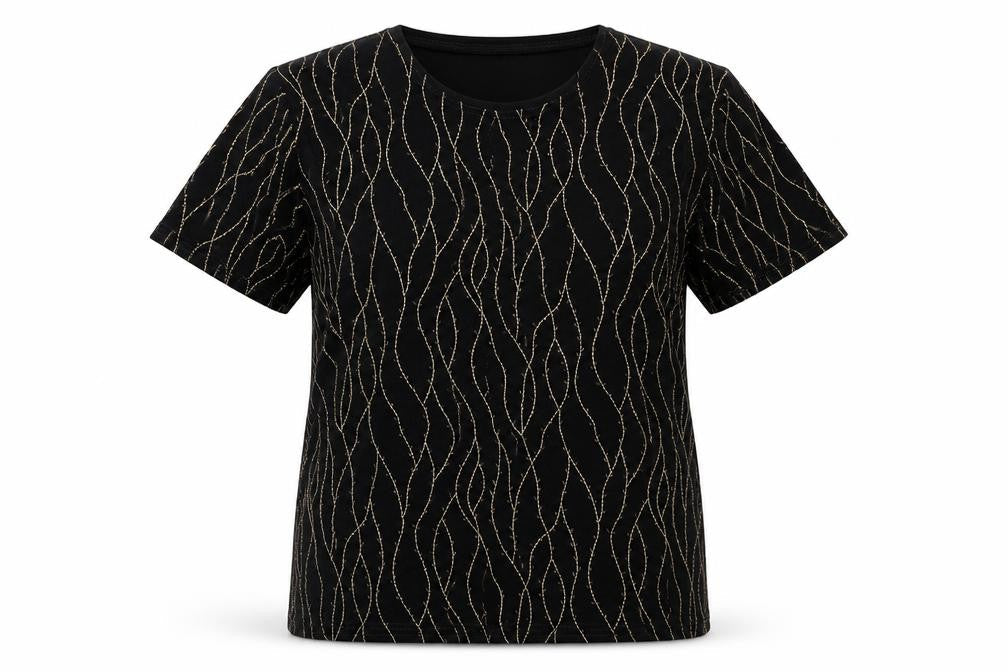 LINDA JAYNE Womens Black   Basic T-Shirt Size 8
